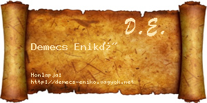 Demecs Enikő névjegykártya