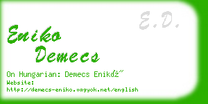 eniko demecs business card